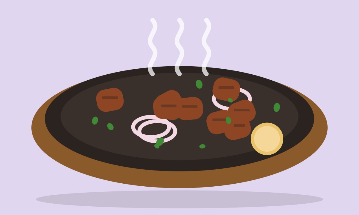 A drawing of Beef Shashlik Skewers