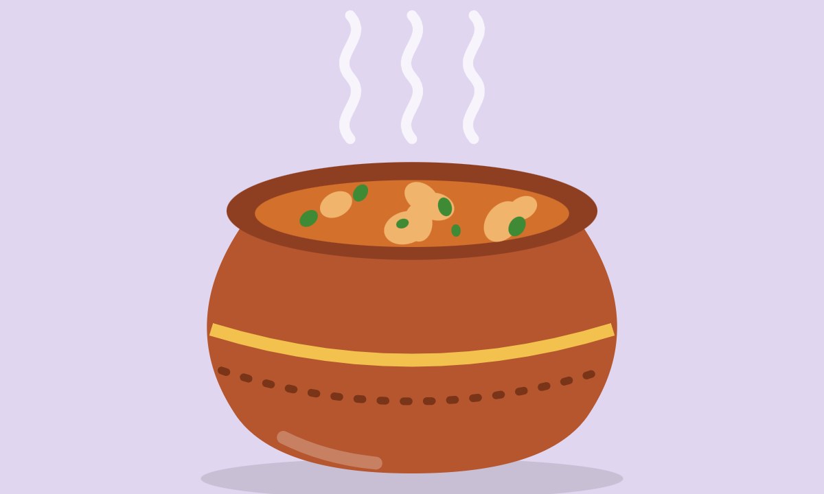 A drawing of Chicken Achari Handi