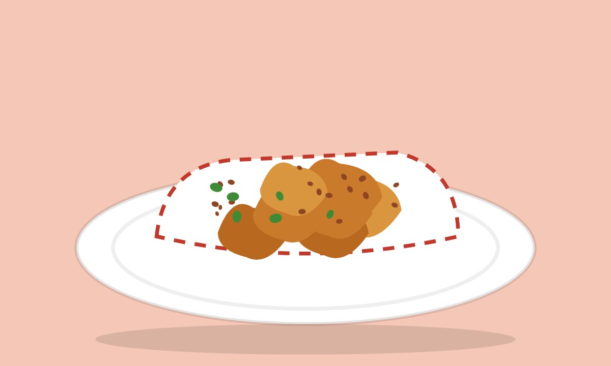A drawing of Chicken Spring Rolls