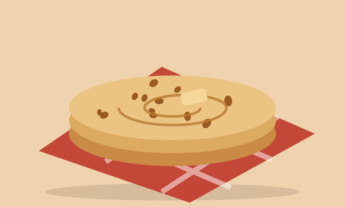 A drawing of Chicken Tikka Paratha Roll