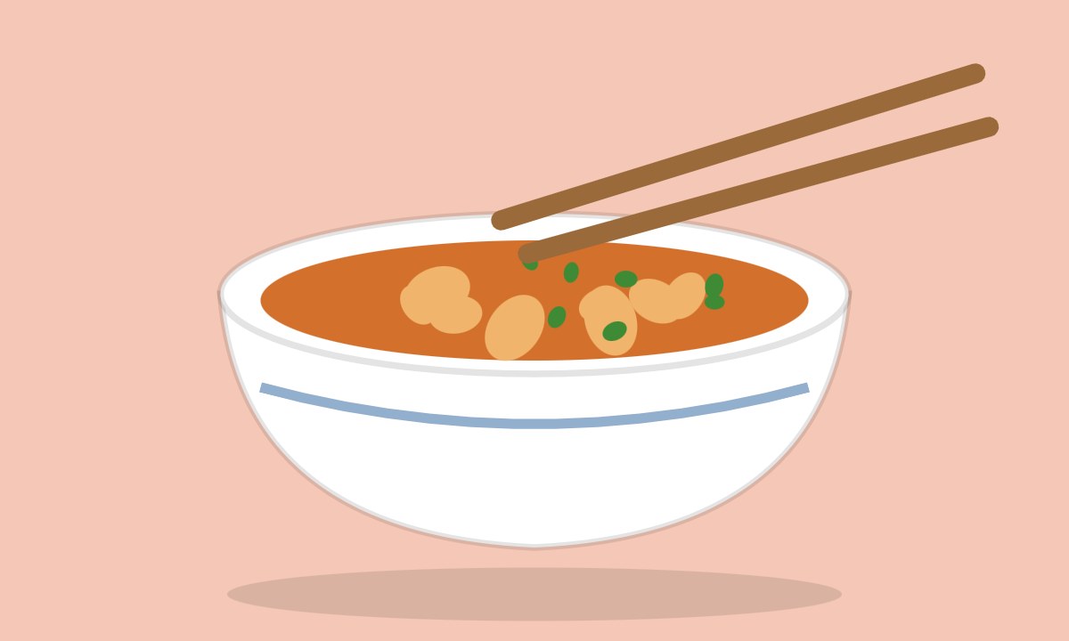 A drawing of Chicken Wontons