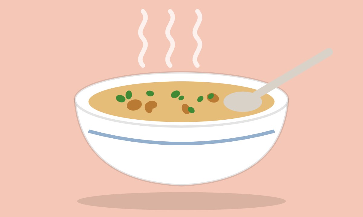 A drawing of Cream of Spinach Soup