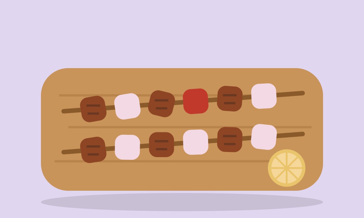A drawing of Dhaga Kabab
