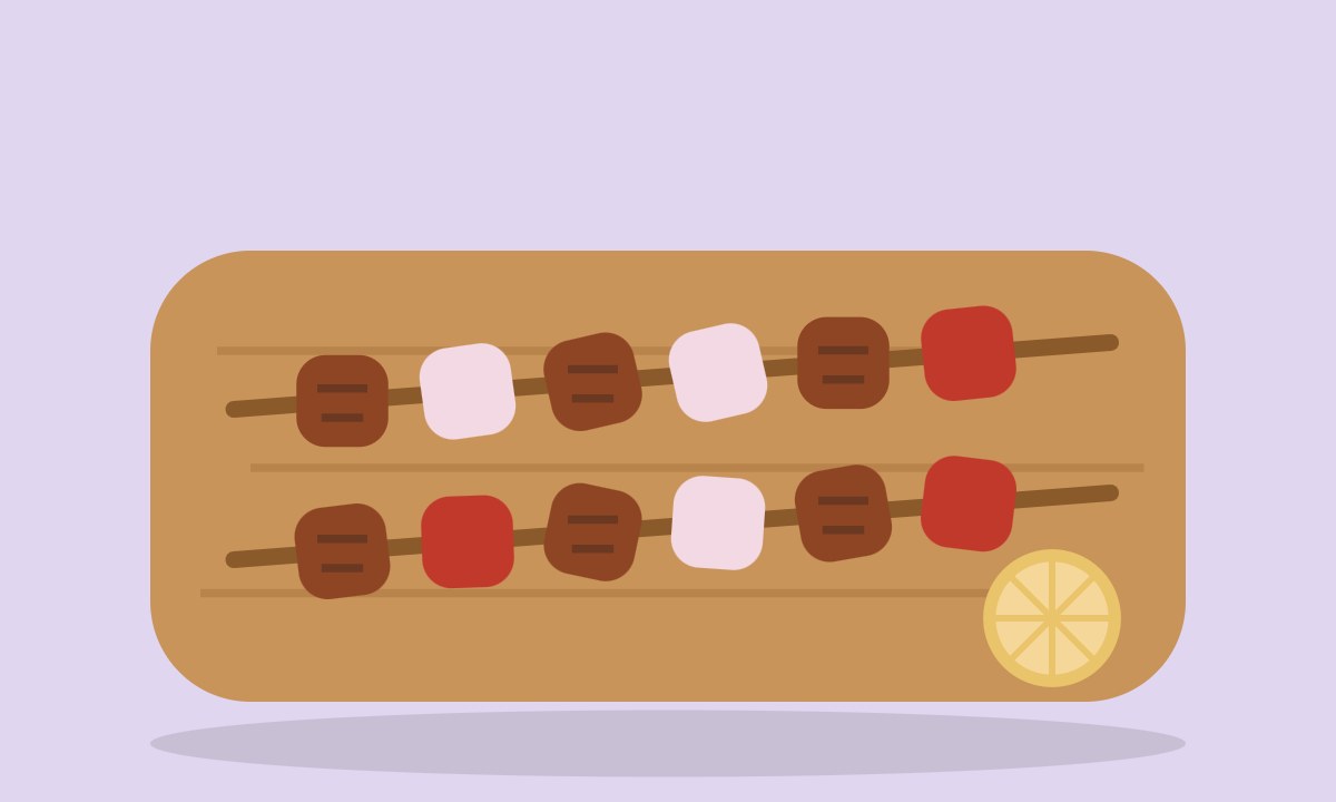 A drawing of Lamb Boti Kabab