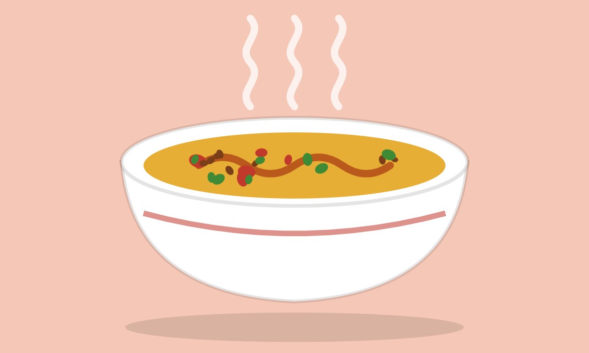 A drawing of Moong Daal Palak