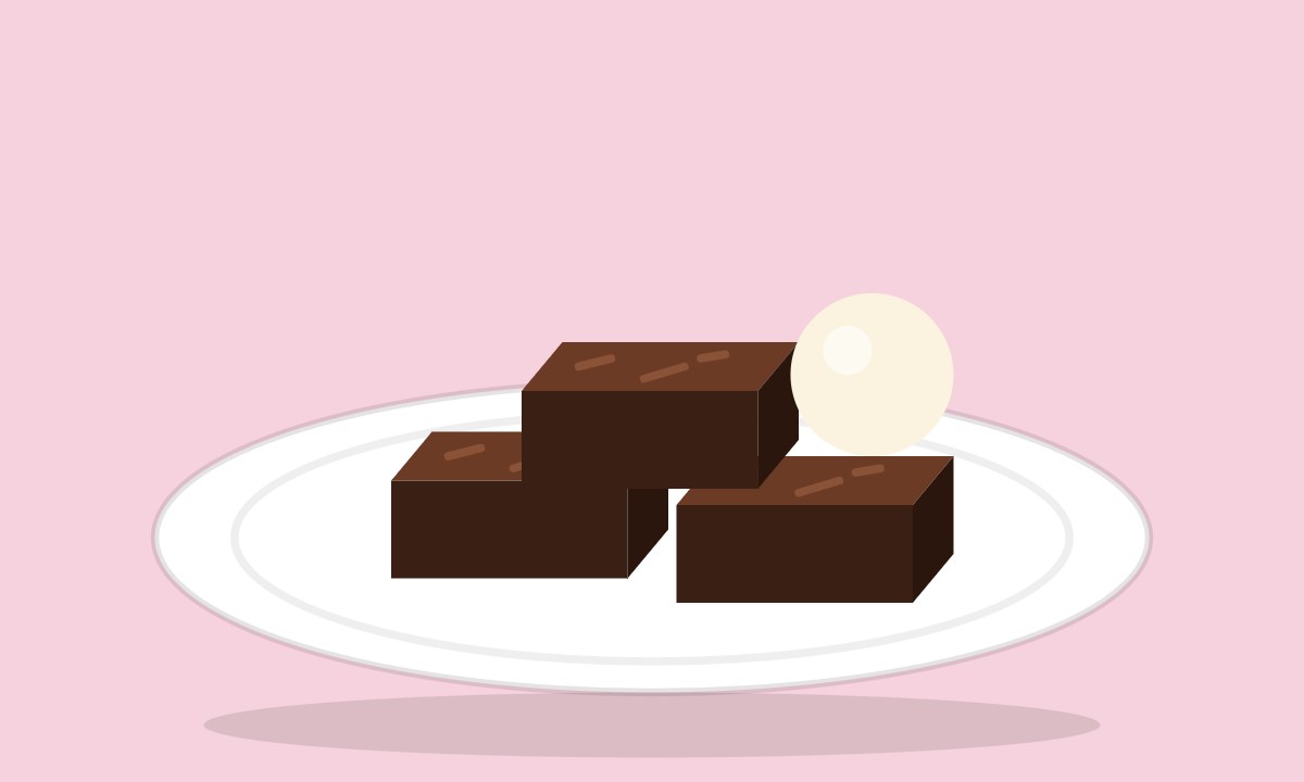 A drawing of Nutella Brownie with Ice Cream