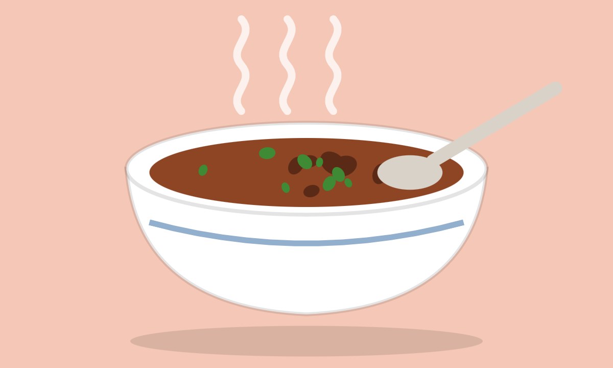 A drawing of Rosh (yakhni gosht)