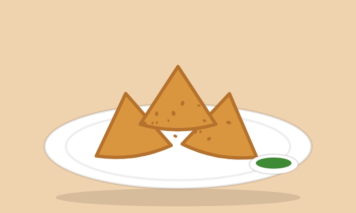 A drawing of Samosa Chaat