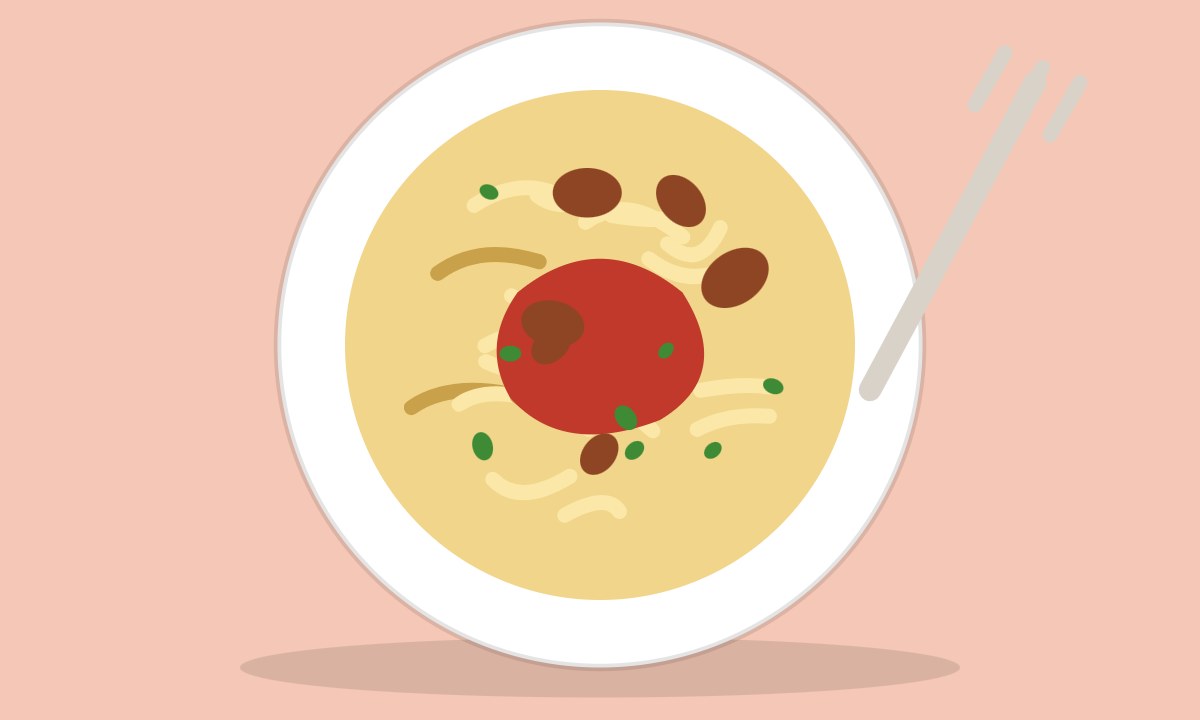 A drawing of Spaghetti Bolognese