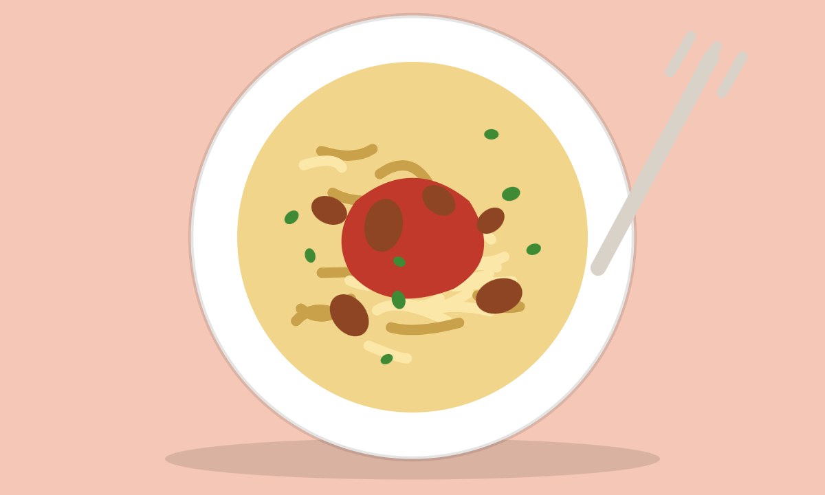 A drawing of Spaghetti Meatballs