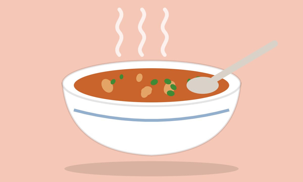 A drawing of Vegetable Corn Soup