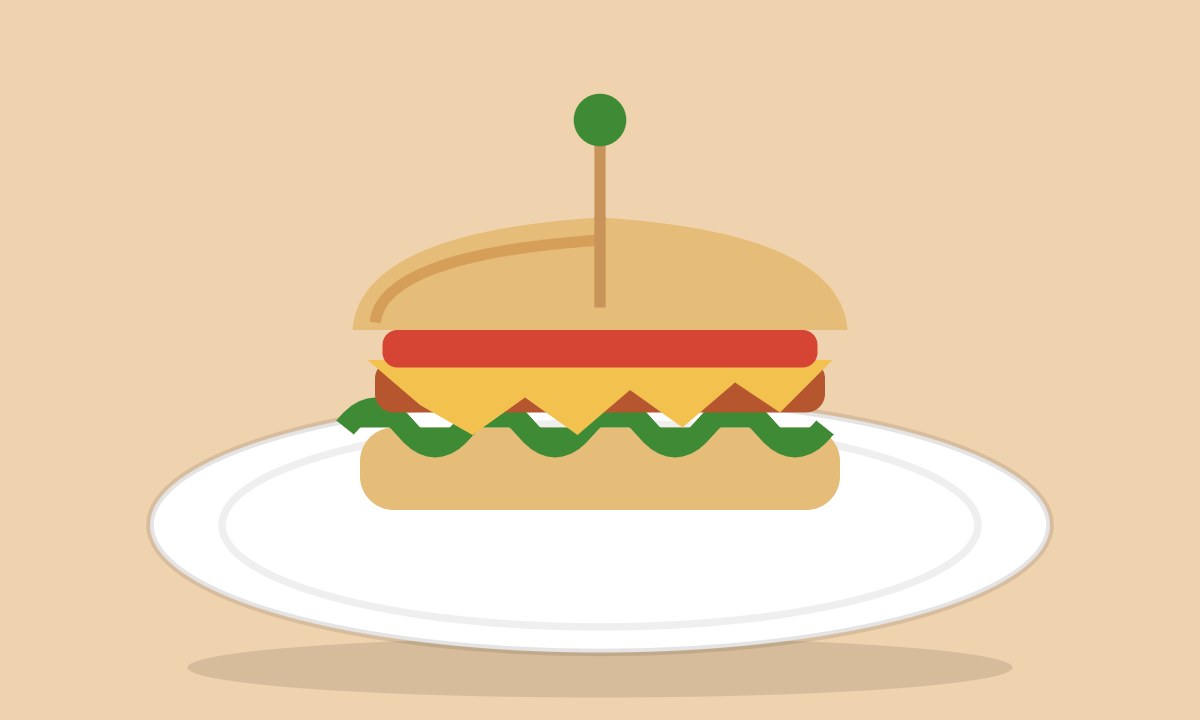 A drawing of Veggie Sandwich